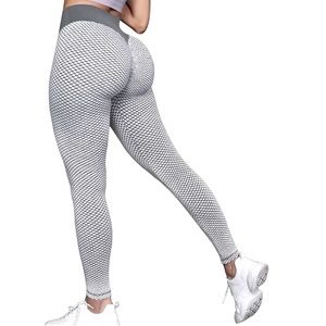 Grey and white leggings sz L